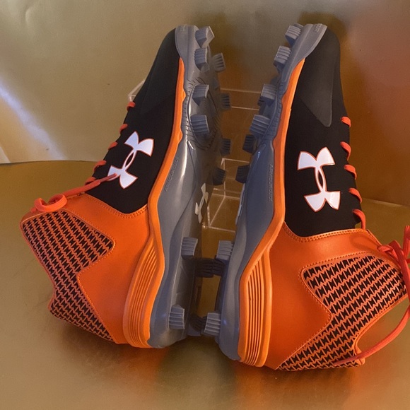 Men’s Under Armour Baseball Cleats Clutch Fit Black/Orange US15 New W/O Orig Box - Picture 13 of 15